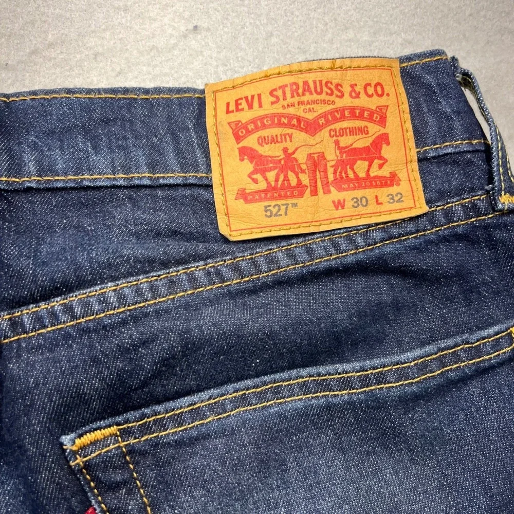 Levis 527 Slim Bootcut Jeans Mens W30 L32 Dark Wash Denim Blue 05527-0698